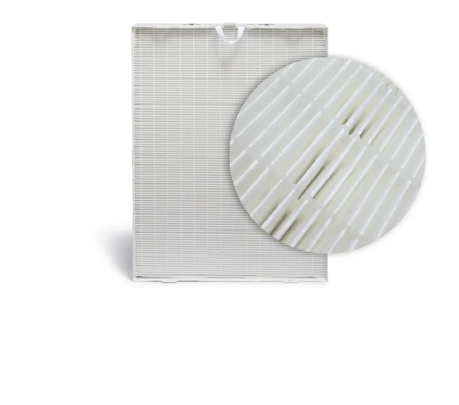 Pleated H13 True HEPA filter media and vacuumable pre-filter